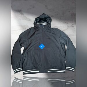 Champion Men's Bomber Jacket Color Black 
Size Large. Perfect for any occasion